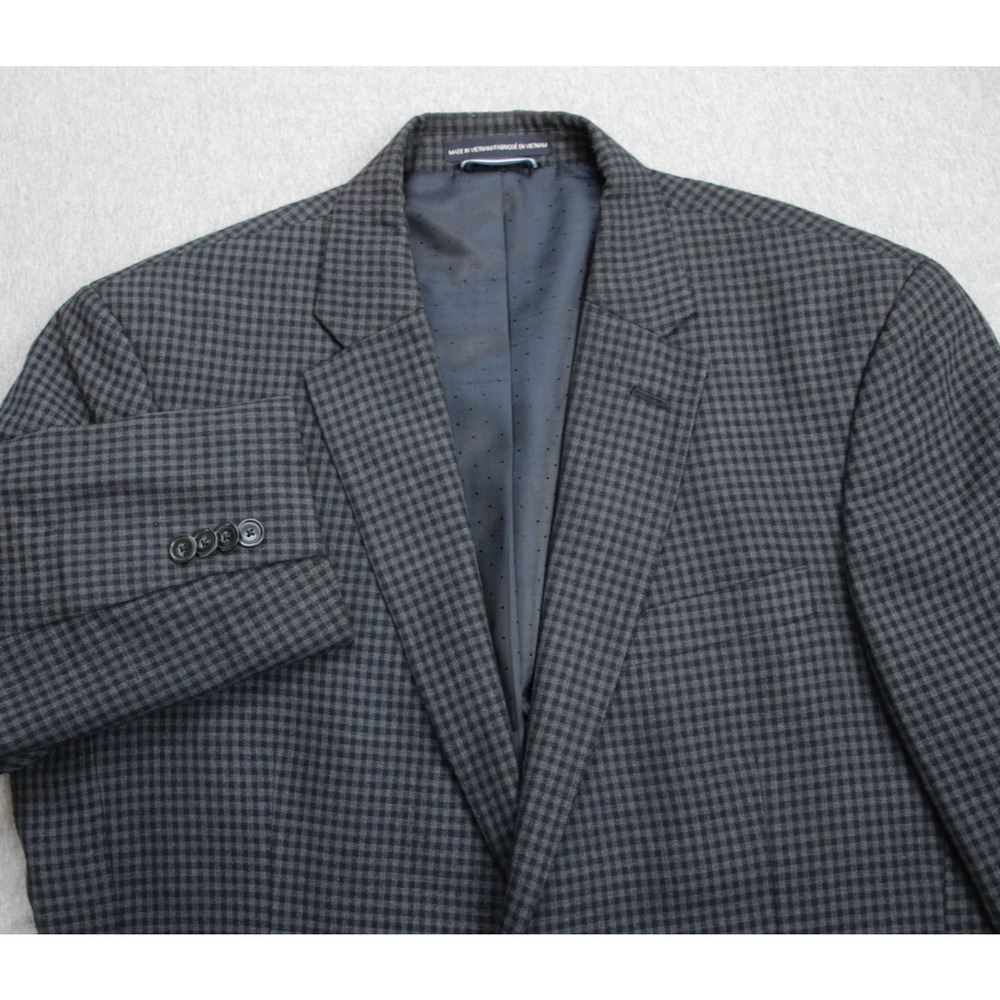 Tommy Hilfiger Blazer Mens Size 40R Gingham Check Notch‎ Lapel Single-Breasted